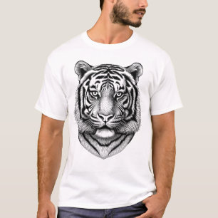 Schwarz-weißer wilder Tiger-Shirt für Männer T-Shirt