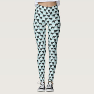 Schwarz-weißer Winterwaldbär Leggings
