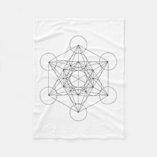 Schwarz-weißer Würfel des Metatron Fleecedecke