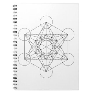 Schwarz-weißer Würfel des Metatron Notizblock