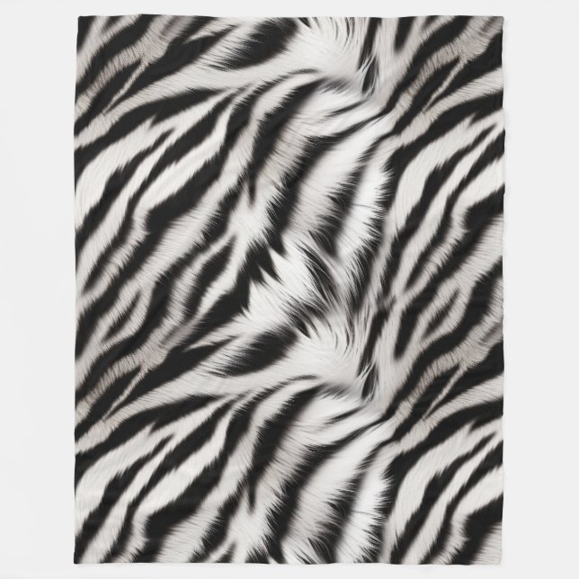 Schwarz-weißer Zebra-Druckfett Fleecedecke (Vorderseite)