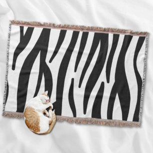 Schwarz-weißer Zebradruck in mädchenhaftem Stil Decke