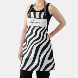 Schwarz-weißer Zebrastreifen Schürze