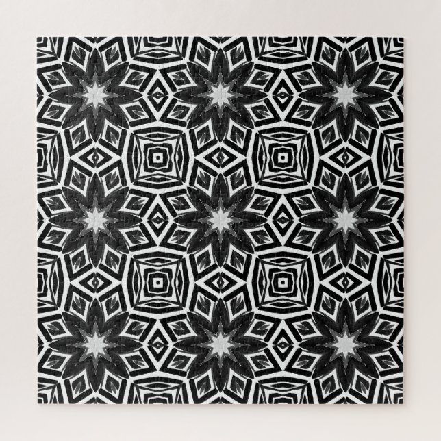 Schwarz-weißes Achteck Puzzle (Vertikal)
