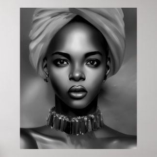 Schwarz-weißes afrikanisches Juwel 2 Poster
