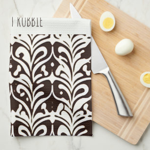 Schwarz-weißes afrikanisches Ziermuster Geschirrtuch