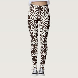 Schwarz-weißes afrikanisches Ziermuster Leggings