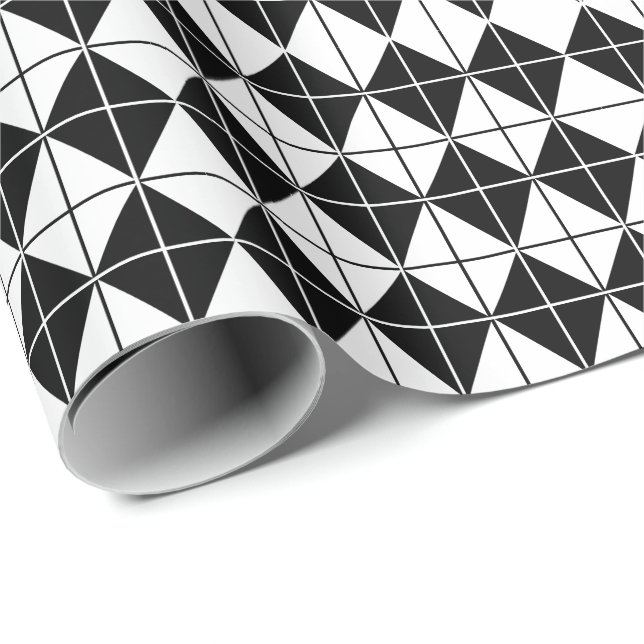 Schwarz-weißes Argyle-Muster  Geschenkpapier (Rolleneckpunkt)