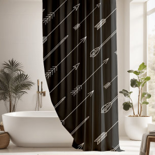 Schwarz-weißes Aztec-Muster Duschvorhang