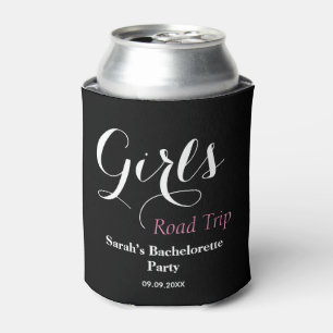 Schwarz-weißes Bachelorette-Wochenende-Gastgeschen Dosenkühler