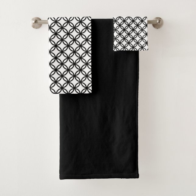 Schwarz-weißes Badehandtuch-Set Badhandtuch Set (Insitu)