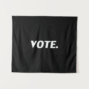 Schwarz-weißes Band "Abstimmung" Wandteppich