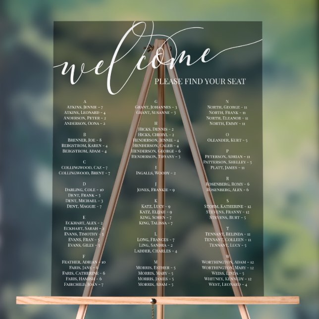 Schwarz-weißes Begrüßungsdiagramm Acrylschild (Neutral)