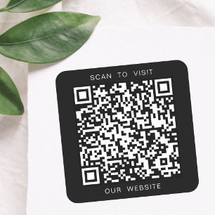 Schwarz-weißes benutzerdefiniertes QR-Code-Website Quadratischer Aufkleber