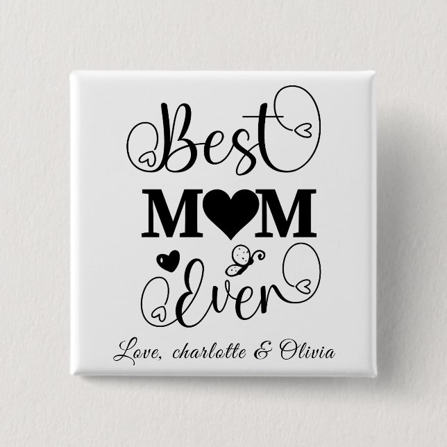 Schwarz-weißes, benutzerdefiniertes Skript der bes Button (Vorderseite)