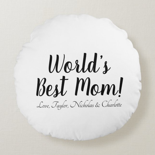 Schwarz-weißes, benutzerdefiniertes Skript mit der Rundes Kissen (Vorderseite)