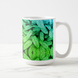 Schwarz-weißes Blattmuster Kaffeetasse
