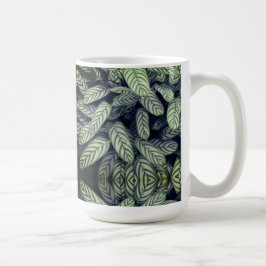 Schwarz-weißes Blattmuster Kaffeetasse
