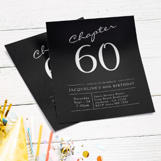 Schwarz-weißes Budget 60. Geburtstag Einladung Flyer