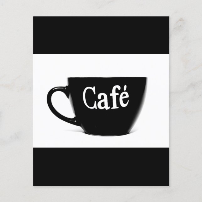 SCHWARZ-WEISSES CAFE KAFFEE TASSE MORNING BEVERAGE FLYER (Vorne)