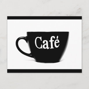 SCHWARZ-WEISSES CAFE KAFFEE TASSE MORNING BEVERAGE POSTKARTE