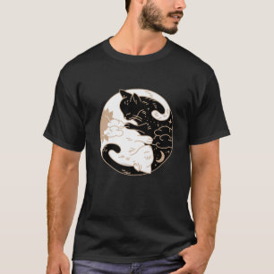 Schwarz-weißes Cat Yin und Yang Cat Geschenk T-Shirt