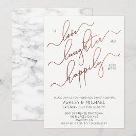 Schwarz-weißes Copper Script Probe Dinner einladen Einladung