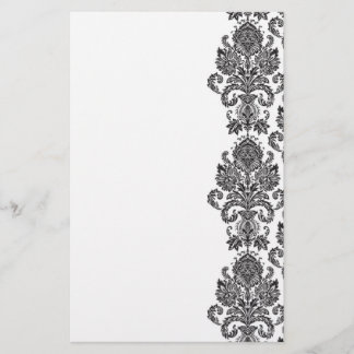 Schwarz-weißes Damast-Briefpapier Briefpapier