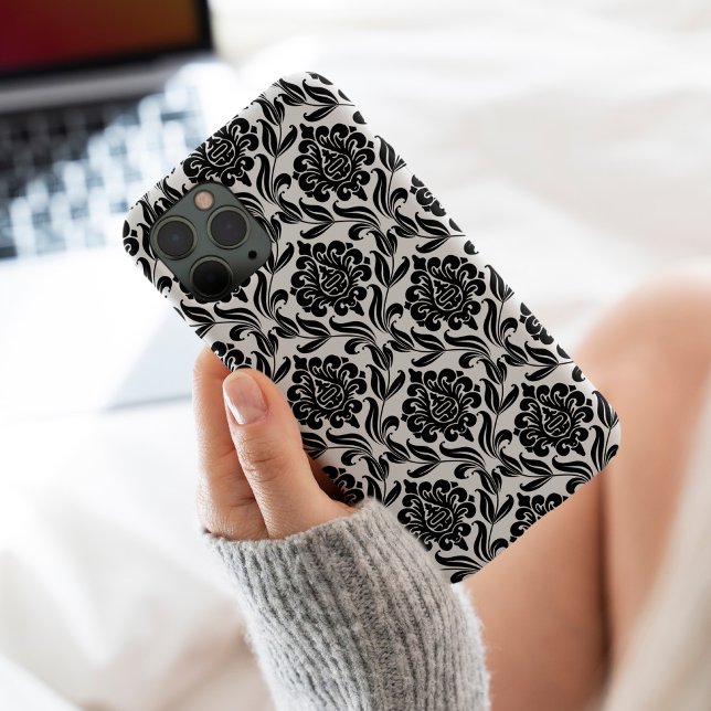 Schwarz-weißes Damastmuster Case-Mate iPhone Hülle (Von Creator hochgeladen)