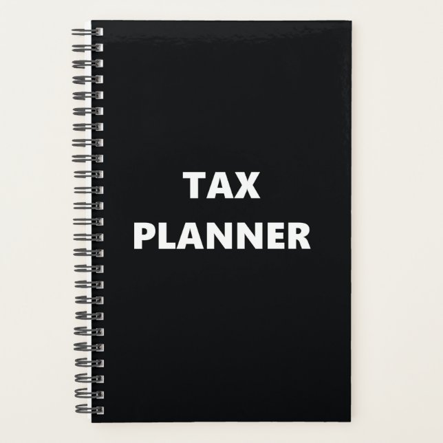 Schwarz-weißes Design für Steuerplaner Planer (Vorderseite)