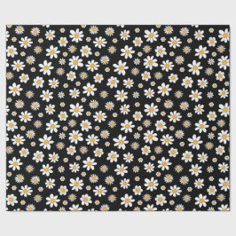 schwarz-weißes Design mit Blumen Geschenkpapier