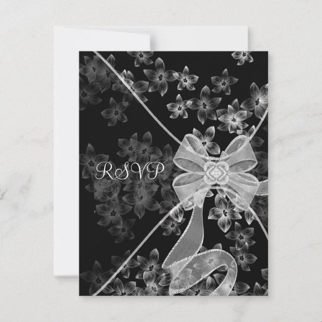 Schwarz-weißes Dogwood-UAWG RSVP Karte (Vorderseite)