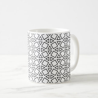 Schwarz-weißes Dreieck-Geometrie-Muster-Kaffeebech Kaffeetasse