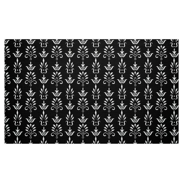 Schwarz-weißes, elegantes Damastmuster Stoff (Fat Quarter (45,7 x 55,9 cm))