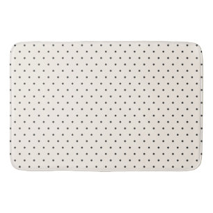 Schwarz-Weißes Elfenbein-Polka-Punkt-Muster Retro  Badematte