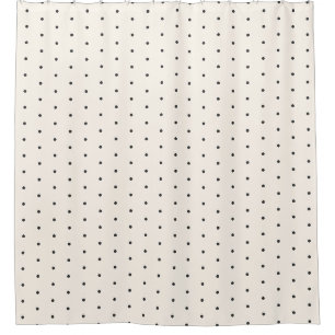 Schwarz-Weißes Elfenbein-Polka-Punkt-Muster Retro Duschvorhang