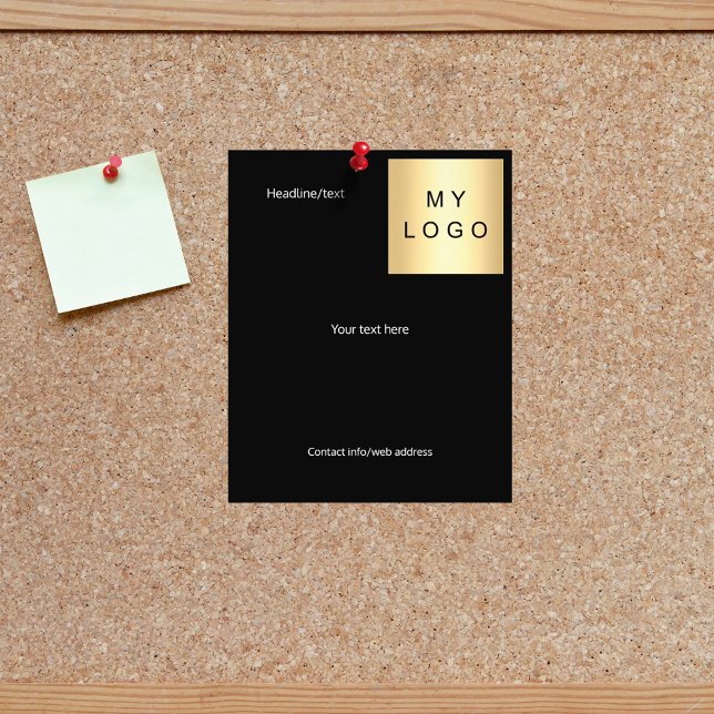 Schwarz-weißes Firmenlogo Flyer (Von Creator hochgeladen)