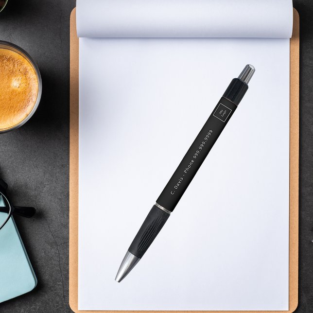 Schwarz-weißes Firmenlogo Kugelschreiber (Von Creator hochgeladen)