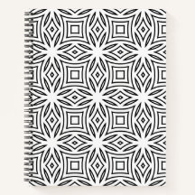 Schwarz-weißes florales geometrisches Muster