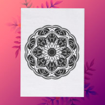 Schwarz-weißes florales Mandala