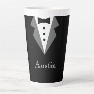 Schwarz-weißes formales Tuxedo Personalisiert Milchtasse
