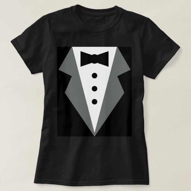Schwarz-weißes Formblatt Tuxedo T-Shirt (Design vorne)