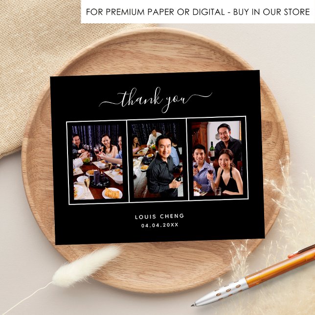 Schwarz-weißes Foto Geburtstag Dankeschön-Karte (Von Creator hochgeladen)