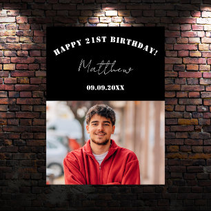 Schwarz-weißes Foto Geburtstagsfeier Poster