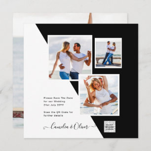 Schwarz-weißes Foto Hochzeitsstichtag QR-Code Rett