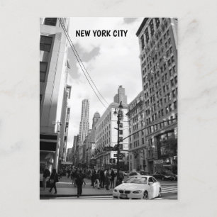 Schwarz-weißes Foto New Yorker Gebäude Postkarte