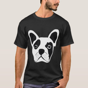 Schwarz-weißes Französische-Bulldogge-Muster T-Shirt