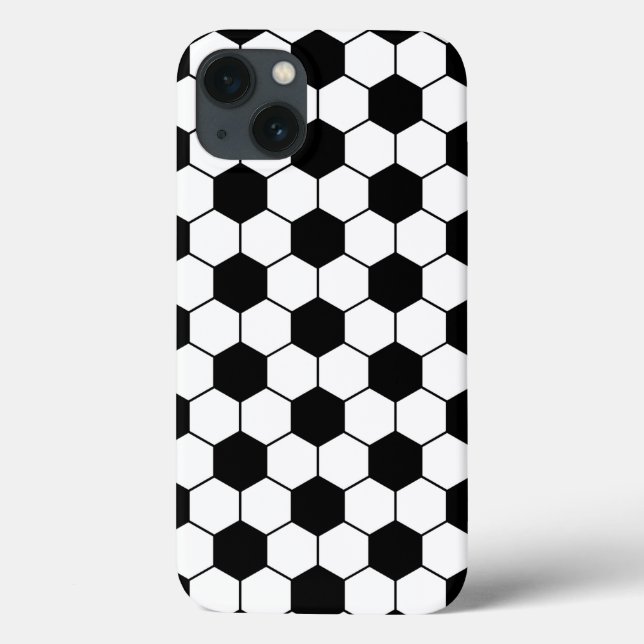 Schwarz-weißes Fußball-Ball-Muster Case-Mate iPhone Hülle (Rückseite)