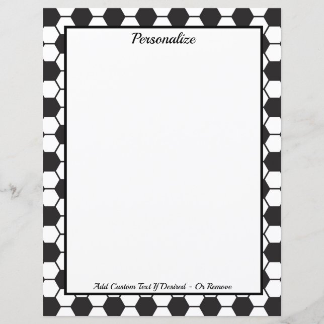 Schwarz-weißes Fußball-Muster personalisieren (Vorderseite)