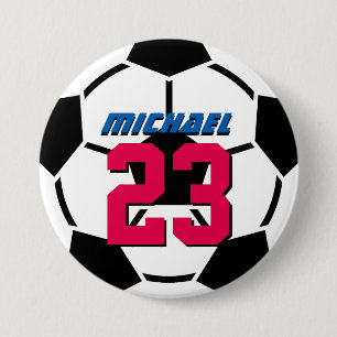 Schwarz-weißes Fußballball-Sportteam - Button-Bu Button